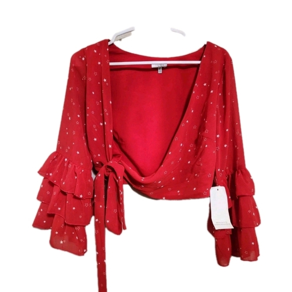 TOBI Wrap Crop Top Size XS NWT - Picture 2 of 6